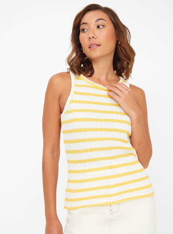 Yellow Stripe Knitted Vest Top 16