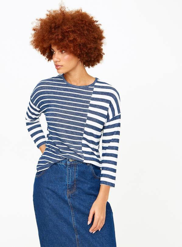 Navy Stripe Soft Touch Knit Long Sleeve Top  8