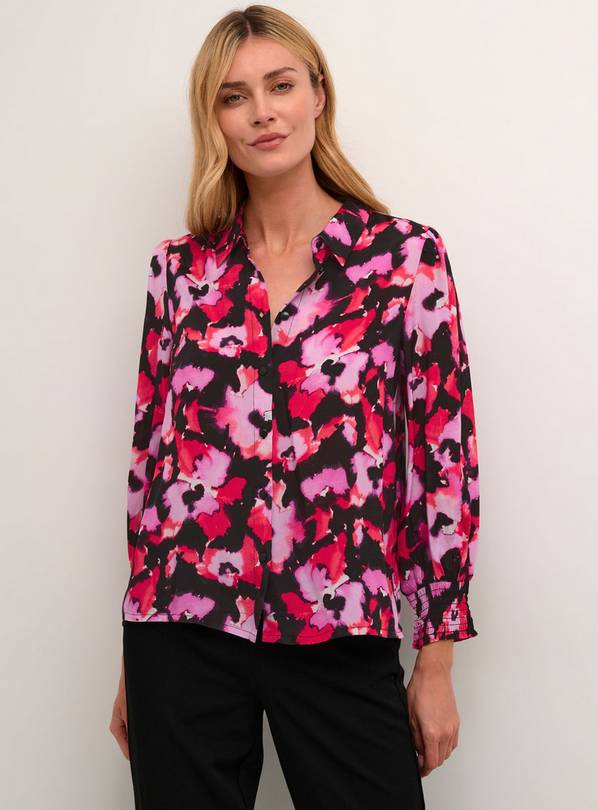 KAFFE Tanya Printed 3/4 Sleeve Shirt Pink 16