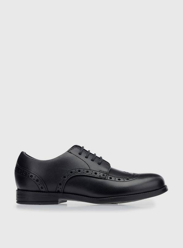 START-RITE Brogue Jnr Black Leather Lace Up School Shoes 2