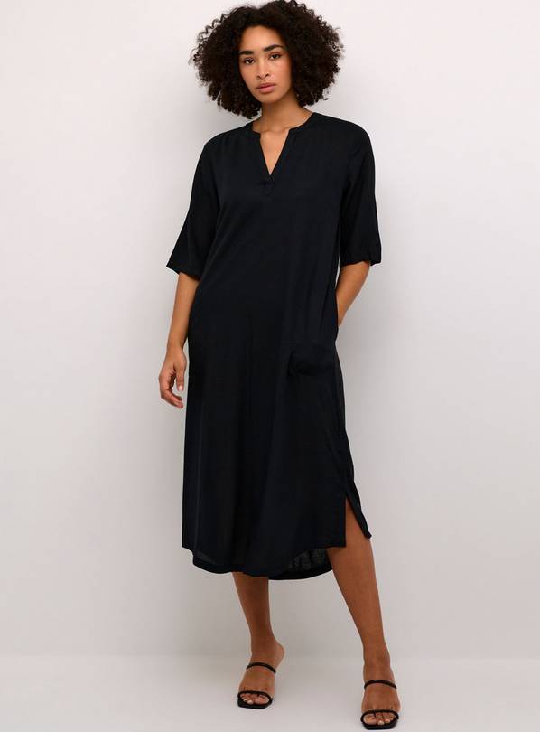 KAFFE Milia Kaftan Midi Length Dress Black 12