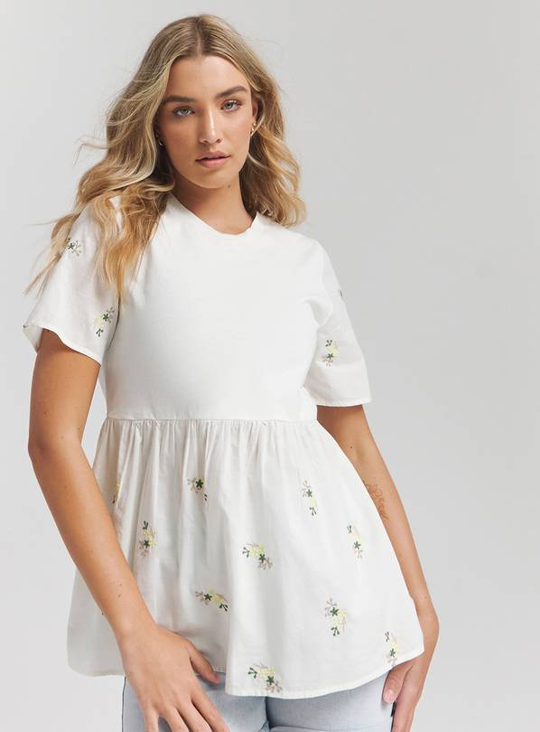 SIMPLY BE Floral Embroidered Peplum Top 32