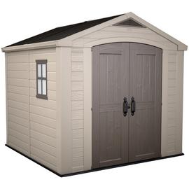 Keter Factor Apex Garden Storage Shed 8 x 8ft – Beige/Brown