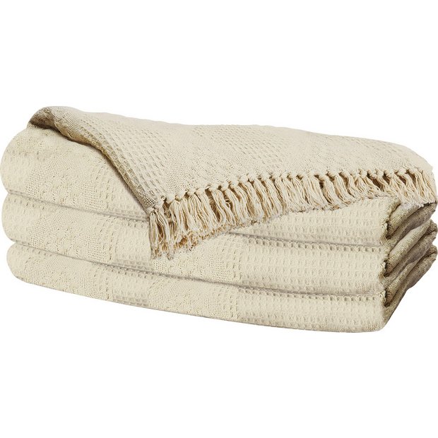 Buy HOME Diamond Cotton Throw Natural at Argos.co.uk Your Online