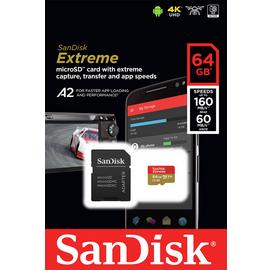 SanDisk Extreme 160MBs microSDXC Memory Card - 64GB
