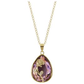 Disney Gold Plated Pink Crystal Pendant Necklace