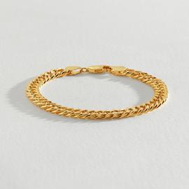 Revere Gold Plated Silver Double Curb Chain Bracelet