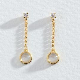 Revere Gold Plated Sterling Silver Moonstone Drop Earrings