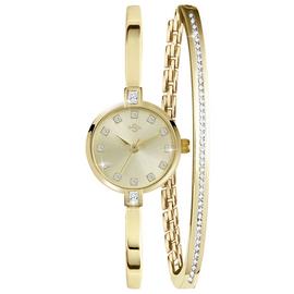 Spirit Ladies Pale Gold Bracelet Watch And Bangle Gift Set