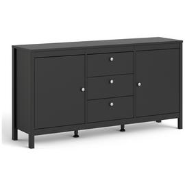 FTG Madrid 2 Door 3 Drawer Sideboard - Black