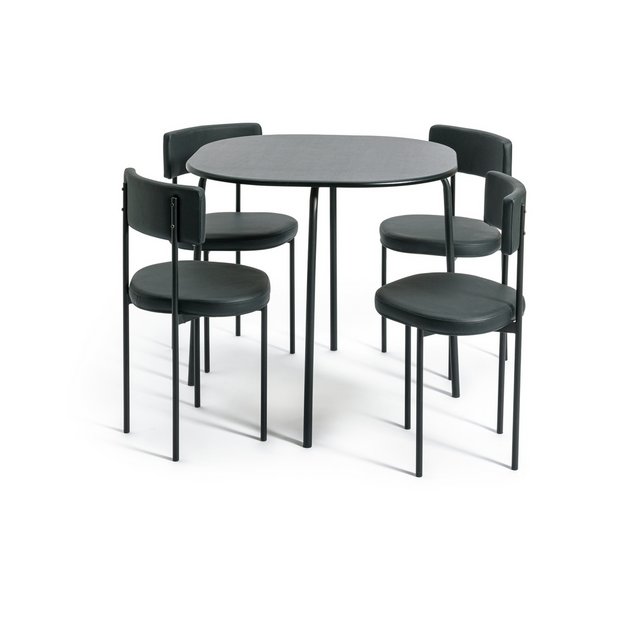 Argos black glass table and online chairs