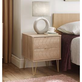 Livara Tivoli 2 Drawer Bedside Table - Oak