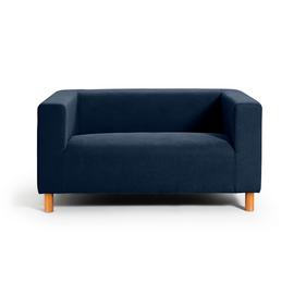 Argos Home Moda Small Velvet 2 Seater Sofa - Navy