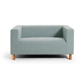Argos Home Moda Small Velvet 2 Seater Sofa - Duck Egg