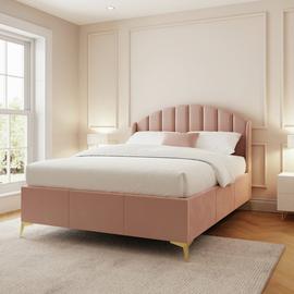 GFW Pettine Velvet Ottoman Bed