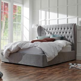 GFW Dakota Double Fabric End Lift Ottoman Bed - Grey