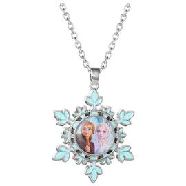 Disney Silver Coloured Elsa and Anna Pendant Necklace