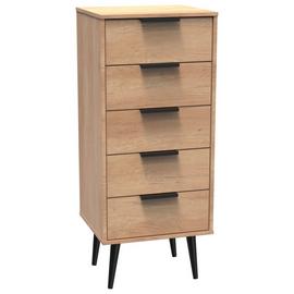 Livara Bergen 5 Drawer Tallboy - Oak Effect