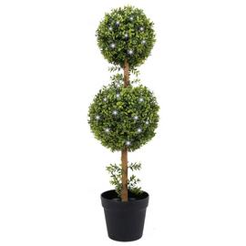 Gardenwize Solar Artificial Double Ball Bay Tree in Pot
