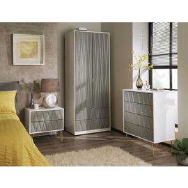 Livara Shimmer 5 Drawer Tallboy - Grey & White
