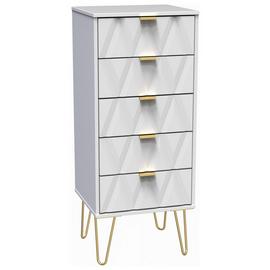 Livara Shimmer 5 Drawer Tallboy - White