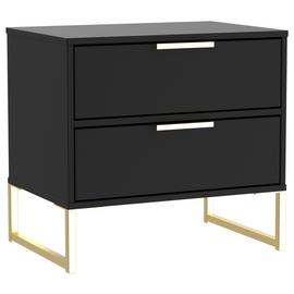 Livara Messina 2 Drawer Bedside Table - Black