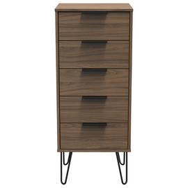 Livara Verona 5 Drawer Tallboy - Walnut Effect