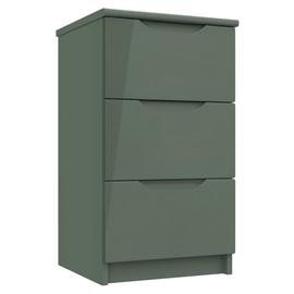 Legato 3 Drawer Bedside Table - Green
