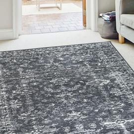 Homemaker Traditional Charcoal Short Pile Rug - 200x290cm