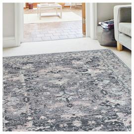 Homemaker Traditional Grey Blush Short Pile Rug - 80x150cm