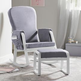 Ickle Bubba Dursley Rocking Chair and Stool – Pearl Grey