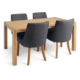Habitat Radius Oak Dining Table & 4 Alec Chairs