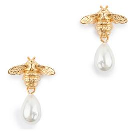 Bill Skinner Gold Plated Sterling Silver Pearl Drop Earrings