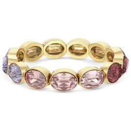 Lipsy Gold Coloured Purple Crystal Stone Stretch Bracelet