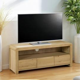 Julian Bowen Curve 3 Drawer Oak Veneer TV Unit - Natural