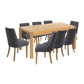 Habitat Radius Oak Dining Table & 8 Alec Chairs