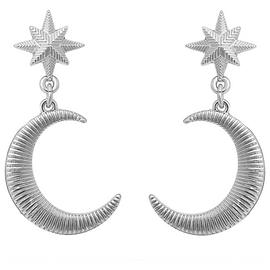 Lipsy Silver Coloured Satin Celestial Drop Earrings