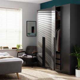 Habitat Munich 4 Door 3 Drawer Wardrobe - Anthracite