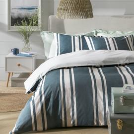 Habitat Cotton Coastal Stripe Blue Bedding Set - Double