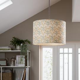 Habitat Floral Print Faux Linen Shade - Cream and Orange