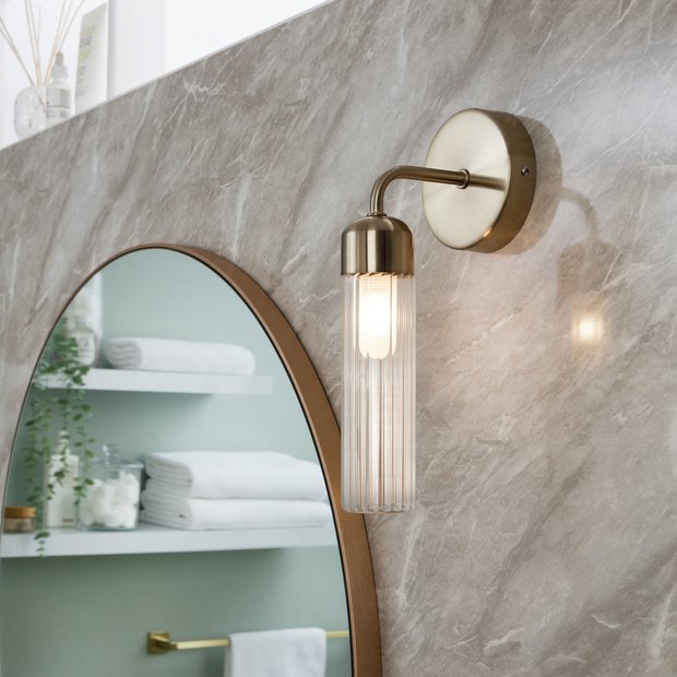 Brushed gold deals bathroom wall lights