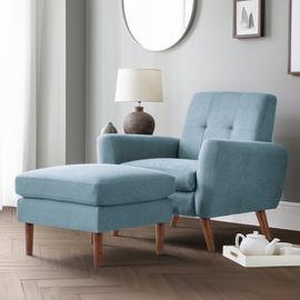 Julian Bowen Monza Fabric Armchair - Blue