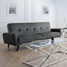 Julian Bowen Monza Velvet 3 Seater Sofa - Grey