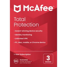 McAfee Total Protection 1 Year, 3 Device - Auto Renewal