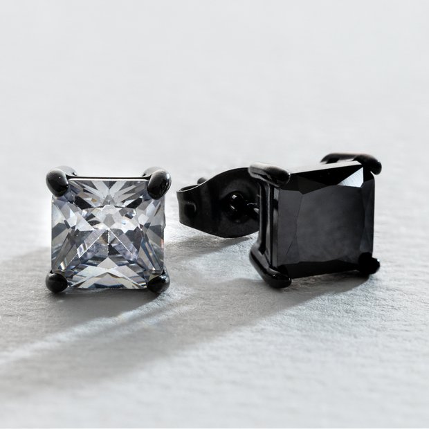 Mens square store cubic zirconia earrings