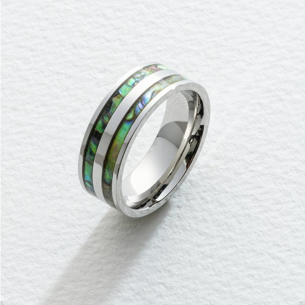 Argos silver band on sale rings