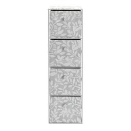 Argos Home 4 Drawer Fabric Bathroom Storage Unit - Grey Leaf