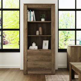 GFW Canyon 2 Drawer Deep Bookcase - Oak