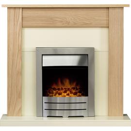 Southwold Colorado Electric Fire Suite - Oak and Brush Steel