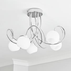 BHS Acacia Glass Flush to Ceiling - Silver